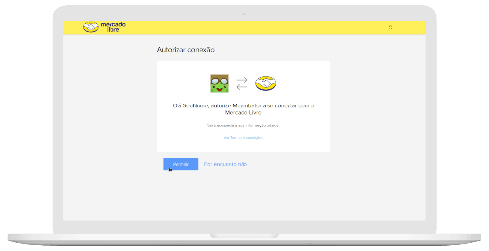 Mercado Livre - Autorizar o Muambator a ler as informações dos pedidos.